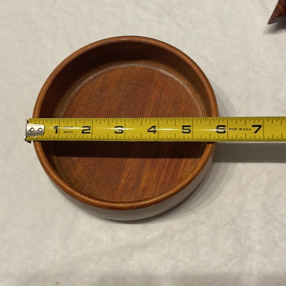 Wooden vintage snack bowls made in the Philippines. Boho - Picture 7 of 11